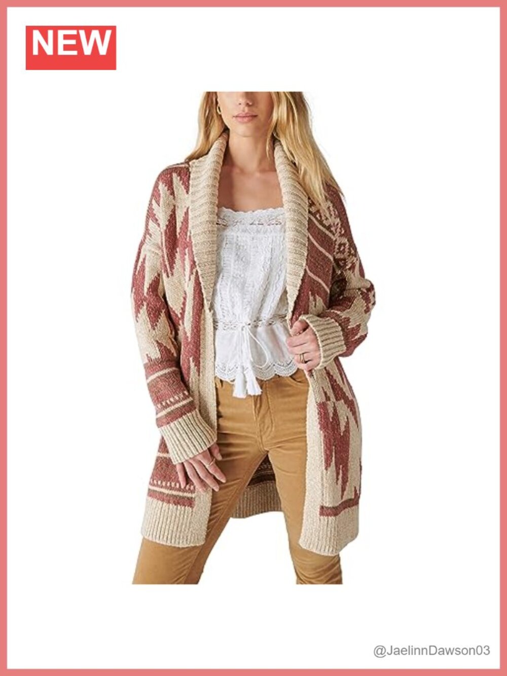 Lucky Brand Women's Heritage Cardigan Button Long Sleeve Self-Tie Belt